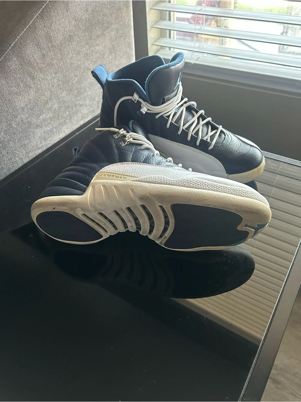 Jordan Men's High-Top Sneakers in Navy, White and Teal